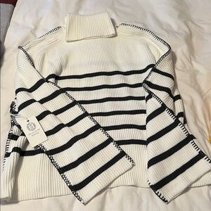 Hyacinth House Striped Turtleneck Sweater